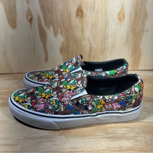 Vans Rare Multicolor Super Mario Slip-On Shoes Women’s Size 9 - Picture 9 of 9